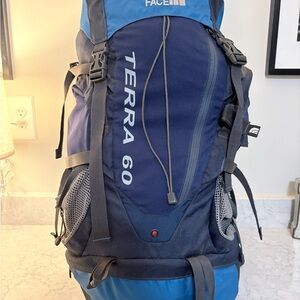 The North Face Terra 60 Navy and Black Backpack